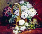Still Life of Flowers in a Basket by Eugene Henri Cauchois